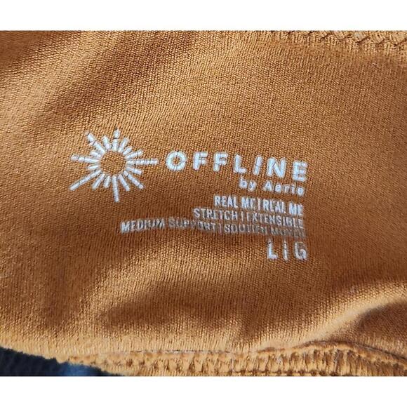 Offline by Aerie Sports Bra Womens Large Brown Real Me Stretch Criss Cross Back - Picture 4 of 4